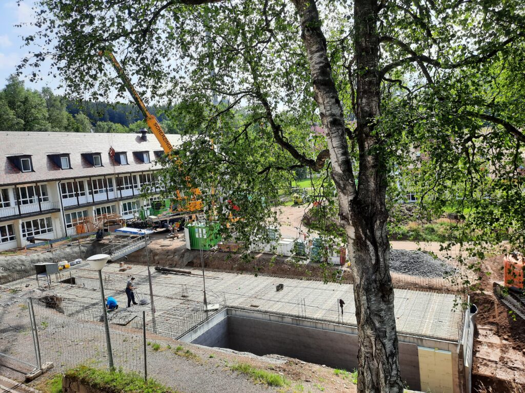 Juli 2023: der Rohbau des Kellers ist fertig