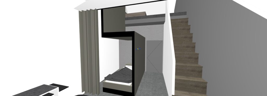 Doppelzimmer Dachgeschoss mit Kojen für Privatsphäre