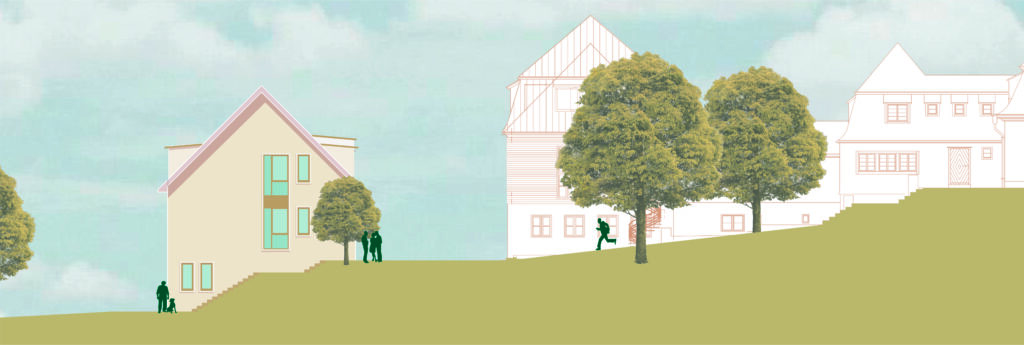Architektenplan Sicht von Norden