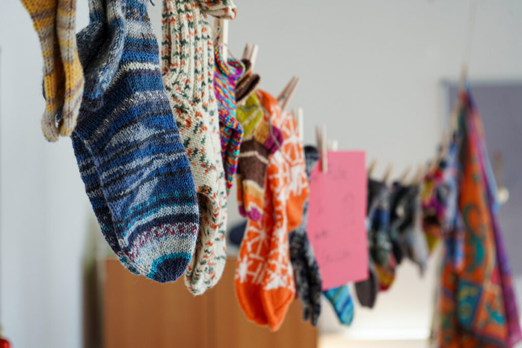Socken soweit das Auge reicht.